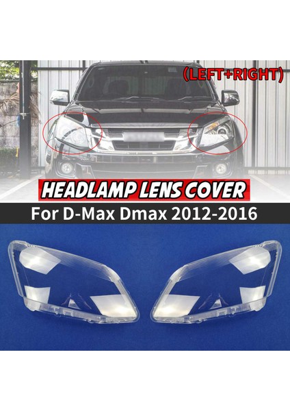 Sol Taraf Isuzu D-Max Dmax 2012-2016 Araba Far Camı Kapağı Kafa Işık Lambası Şeffaf Abajur Kabuk Cam Lh (Yurt Dışından)