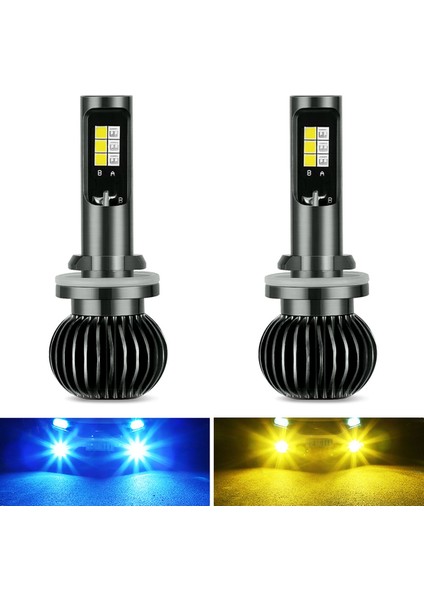 Sis Ampul LED Amber + Mavi Kamyonlar Arabalar Için Çift Renk Lambalar Drl Işıkları Kiti Ampuller 9-32V 30W 3000LM,880 881 (Yurt Dışından)