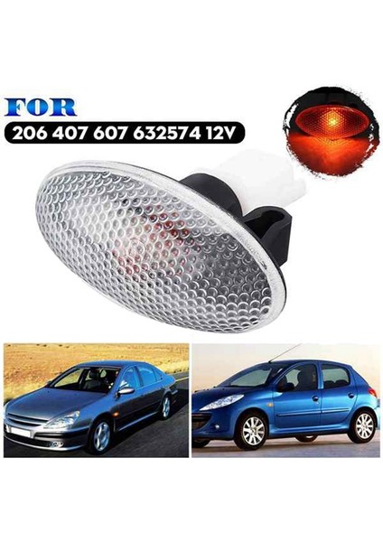 Peugeot 206 407 607 Için Sinyal Yan Sinyal Lambası Tekrarlayıcı Lamba Göstergesi 632574 (Yurt Dışından)