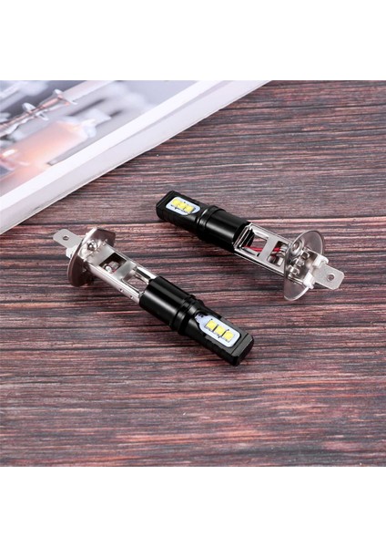 2x H1 6000K Süper Parlak Beyaz 6000LM Drl LED Far Ampul Kiti Yüksek Işın (Yurt Dışından)
