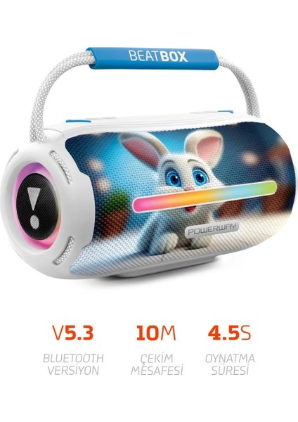 Animals Tavşan LED Işıklı Ses Bombası USB Sd Aux Bluetooth Hoparlör 20W modelleri