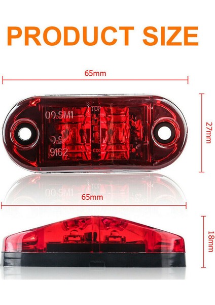 5 Adet Kırmızı LED 2.5 Inç 2 Diyot Işık Oval Gümrükleme Römork Kamyon Yan Işaret Lambası (Yurt Dışından) modelleri