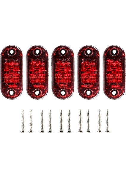 5 Adet Kırmızı LED 2.5 Inç 2 Diyot Işık Oval Gümrükleme Römork Kamyon Yan Işaret Lambası (Yurt Dışından) fırsatları