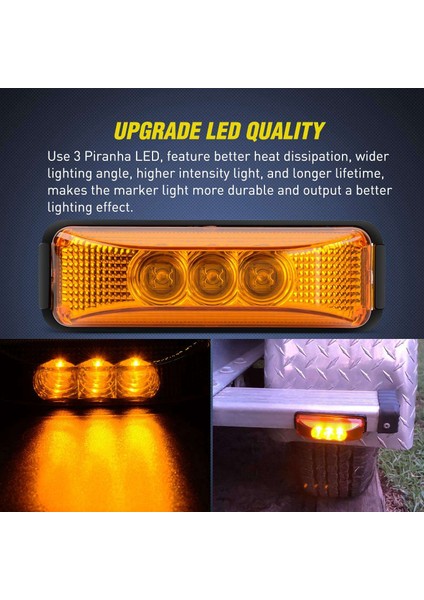 Adet 24V 3.9 Inç 3 LED Kamyon Römorku Amber Işık Ön Arka LED Yan Ikaz Lambaları Gümrükleme Gösterge Lambası Su Geçirmez (Yurt Dışından) fırsatları