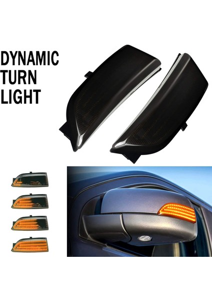 Araba Dinamik LED Dönüş Sinyali Dikiz Aynası Işıkları Flaşör Ford Everest 2015-2019 Ranger T6 Raptor Wildtrak Duman (Yurt Dışından)
