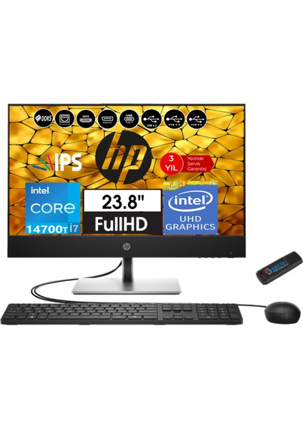 Proone 440 G9 14.nesil Intel® Core I7 14700T 32GB Ddr5 4tb SSD IPS Windows 11 Pro 23.8" FHD All In One Bilgisayar 99H6X8TS10+ZETTAUSBBELLEK