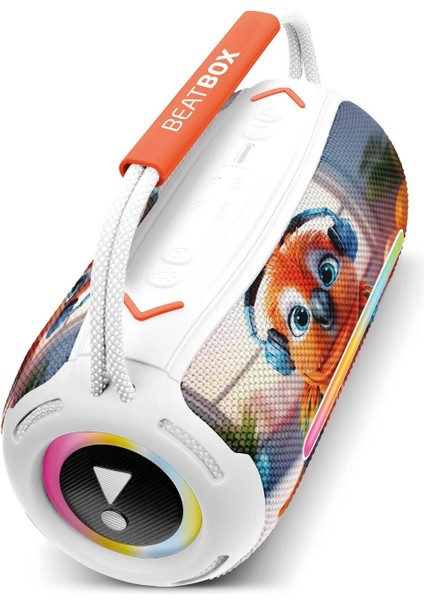 Animals Papağan LED Işıklı Ses Bombası USB Sd Aux Bluetooth Hoparlör 20W