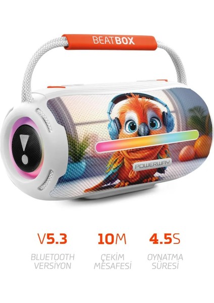 Animals Papağan LED Işıklı Ses Bombası USB Sd Aux Bluetooth Hoparlör 20W fiyatları