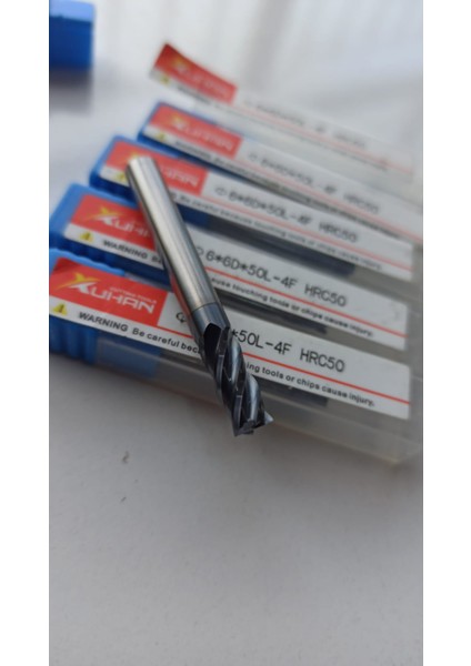 Cnc Freze Uçları Xuhan 6X6DX50L-4F HRC50 6X50X4T 4 Flüt 1 Adet fırsatları