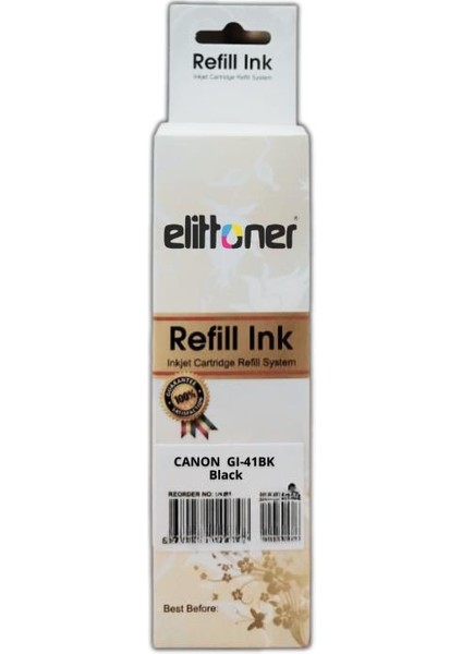 Elittoner Canon GI-41BK Mürekkep Siyah G1420, G2420, G3420 (170ML)