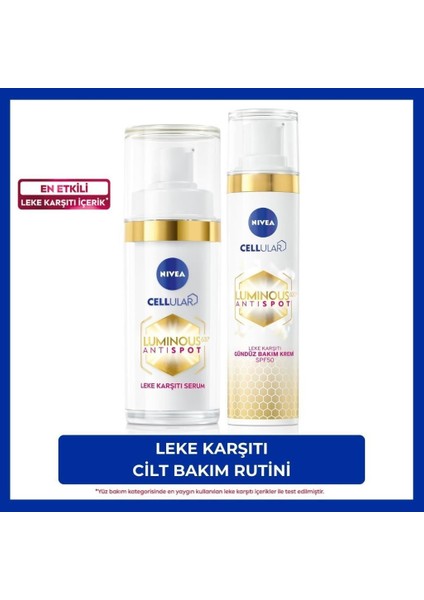 Luminous630 Leke Karşıtı Gündüz Yüz Kremi 40ml ve Aydınlatıcı Cilt Bakım Serumu 30ml,Hyaluronik Asit