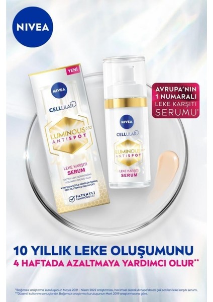 Luminous630 Leke Karşıtı Gündüz Yüz Kremi 40ml ve Aydınlatıcı Cilt Bakım Serumu 30ml,Hyaluronik Asit