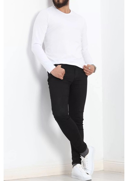 Uzun Kollu V Yaka Erkek Sweatshirt Beyaz - 19647.200. fiyatları