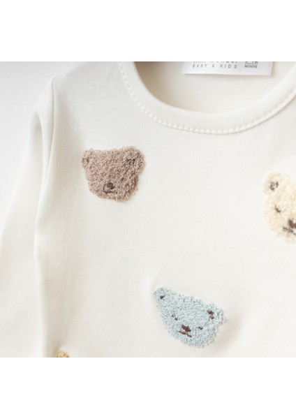 S Erkek Bebek Günlük Giyim %100 Pamuklu Yumuşak Kumaş Alt Üst Uzun Kollu 2'li Pijama Takımı
