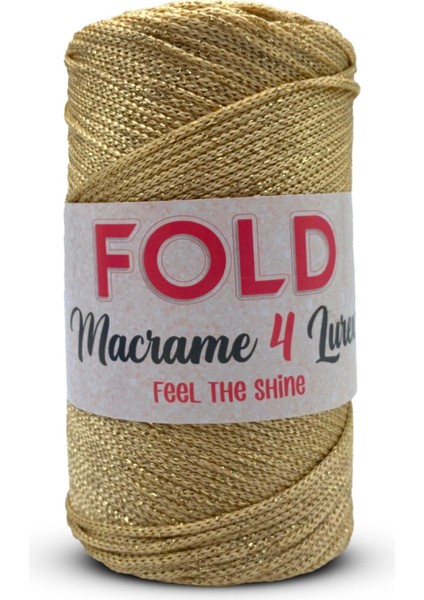 Simli Polyester Makrome No:4 Gold 52 Polyester Makrome Ipi 2 mm - 200 gr -230 M Supla Ip Çanta Ipi