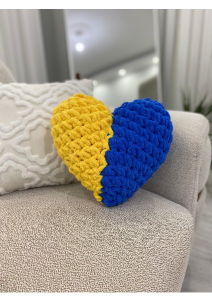 Taraftar Kalp Yastık–takım Renklerinde Dekoratif Yastık | Taraftar Renklerinde /fenerbahçe fiyatları