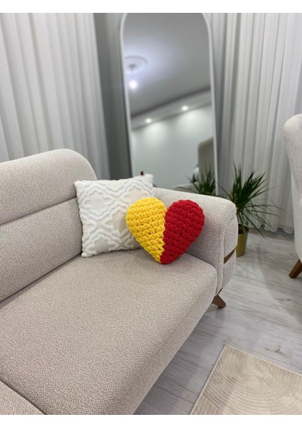 Taraftar Kalp Yastık–takım Renklerinde Dekoratif Yastık | Taraftar Renklerinde Hediyelik/fenerbahçe