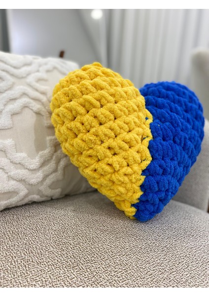 Taraftar Kalp Yastık–takım Renklerinde Dekoratif Yastık | Taraftar Renklerinde /fenerbahçe fırsatları