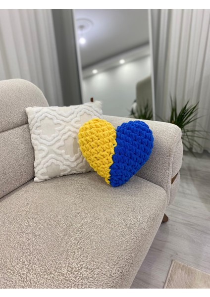Taraftar Kalp Yastık–takım Renklerinde Dekoratif Yastık | Taraftar Renklerinde /fenerbahçe indirimleri