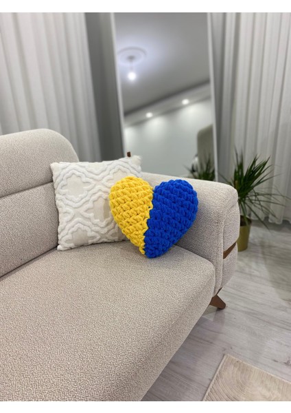 Taraftar Kalp Yastık–takım Renklerinde Dekoratif Yastık | Taraftar Renklerinde /fenerbahçe