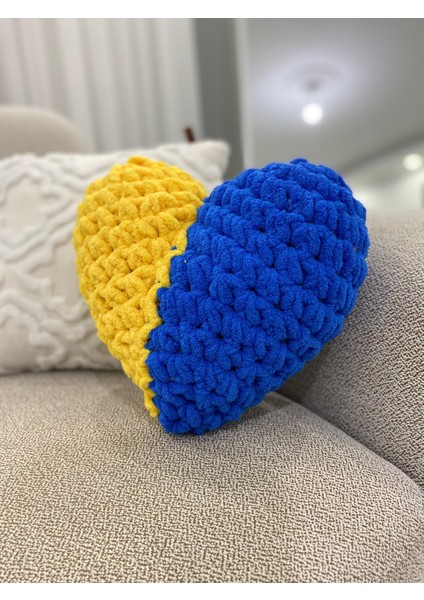 Taraftar Kalp Yastık–takım Renklerinde Dekoratif Yastık | Taraftar Renklerinde /fenerbahçe