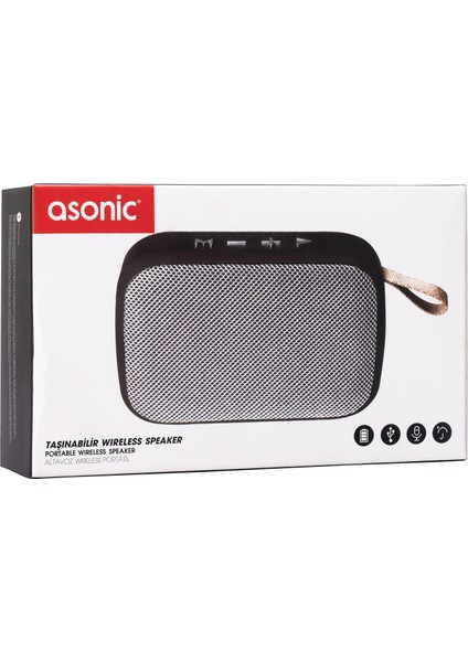 AS-02 Gümüş Bluetooth 3W TF/USB Destekli Speaker