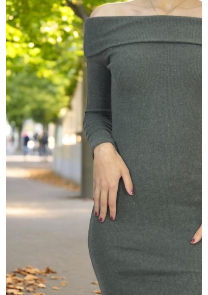 Madonna Yaka Fitilli Kaşkorse Triko Elbise 36-40 Beden Için Uygundur fiyatları