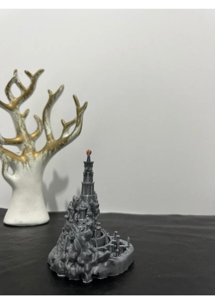 Yüzüklerin Efendisi Barad-Dûr Kulesi Gri 9.5cm - Kara Kule The Lord Of The Rings modelleri