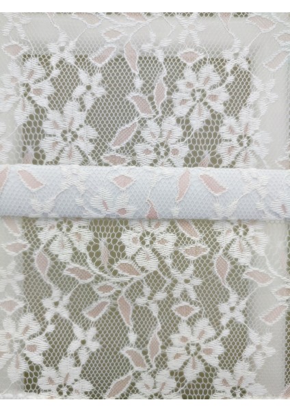 Çiftli Sistem Yeni Beyaz-Toz Pembe Papatya Dantel Series Tül + Stor modelleri