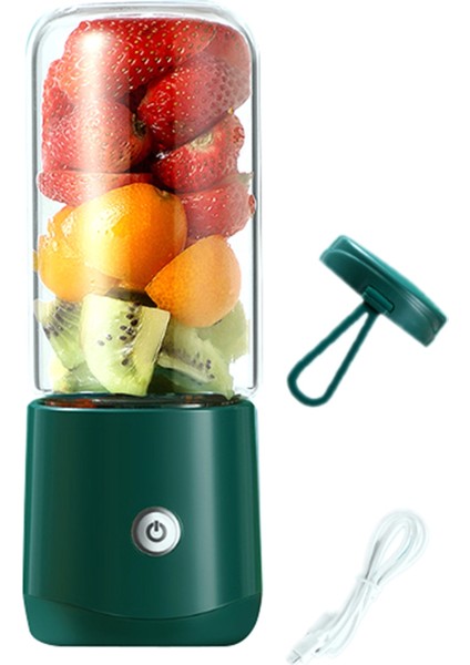 380 ml Taşınabilir Blender Smoothie Sıkacakları Bardak USB Şarj Edilebilir Ev Seyahat Kişisel Boyutu Elektrikli Meyve Karıştırıcılar-Yeşil (Yurt Dışından)