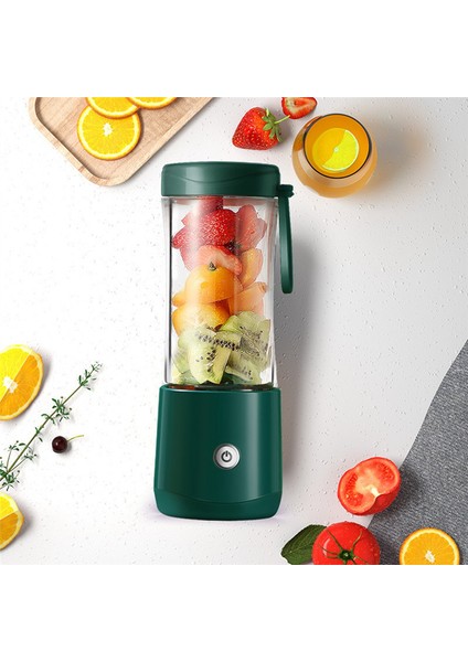 380 ml Taşınabilir Blender Smoothie Sıkacakları Bardak USB Şarj Edilebilir Ev Seyahat Kişisel Boyutu Elektrikli Meyve Karıştırıcılar-Yeşil (Yurt Dışından)