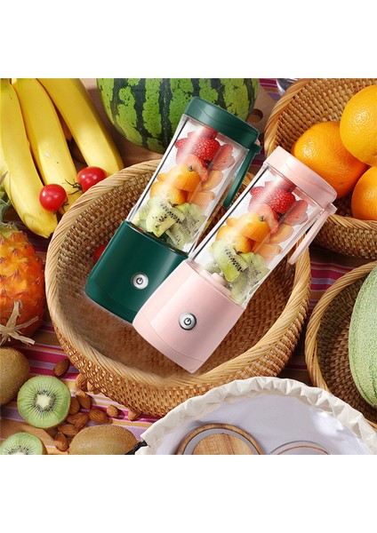 380 ml Taşınabilir Blender Smoothie Sıkacakları Bardak USB Şarj Edilebilir Ev Seyahat Kişisel Boyutu Elektrikli Meyve Karıştırıcılar-Yeşil (Yurt Dışından)