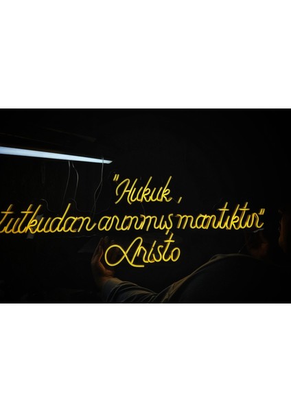 Cizgineon Hukuk Tutkudan Arınmış Mantıktır Işıklı Neon LED Duvar Dekarasyon