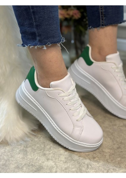 Günlük Kadın Sneaker Bağcıklı Hafif Kalın Yüksek Tabanlı Leopar Detaylı Yürüyüş Spor Ayakkabı 065 fırsatları