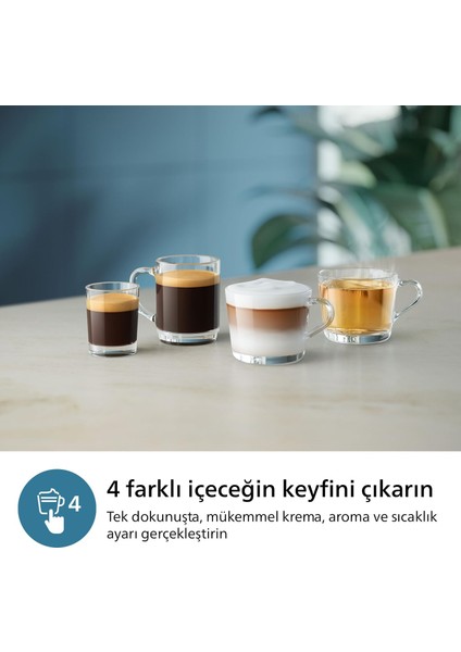 Lattego Seri Tam Otomatik Kahve ve Espresso Makinesi, 4 Çeşit Kahve, Renkli Dokunmatik Ekran, Aquaclean Filtre, Şık Tasarım | Onerous Lambader Hediye