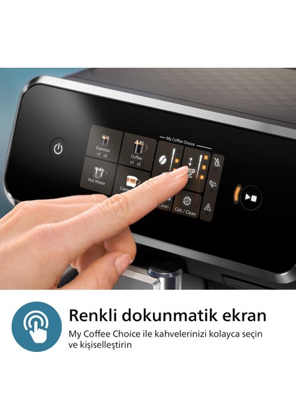 Lattego Seri Tam Otomatik Kahve ve Espresso Makinesi, 4 Çeşit Kahve, Renkli Dokunmatik Ekran, Aquaclean Filtre, Şık Tasarım | Onerous Lambader Hediye