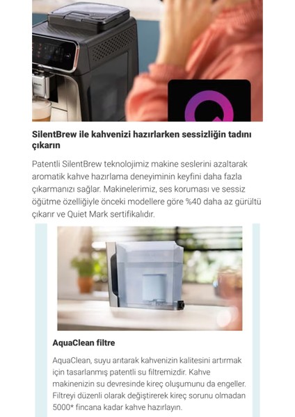 Lattego Seri Tam Otomatik Kahve ve Espresso Makinesi, 4 Çeşit Kahve, Renkli Dokunmatik Ekran, Aquaclean Filtre, Şık Tasarım | Onerous Lambader Hediye