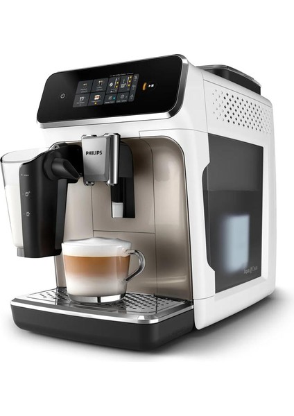 Lattego Seri Tam Otomatik Kahve ve Espresso Makinesi, 4 Çeşit Kahve, Renkli Dokunmatik Ekran, Aquaclean Filtre, Şık Tasarım | Onerous Lambader Hediye