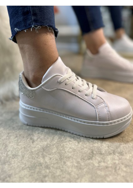 Günlük Kadın Sneaker Bağcıklı Hafif Kalın Yüksek Tabanlı Leopar Detaylı Yürüyüş Spor Ayakkabı 065 indirimleri