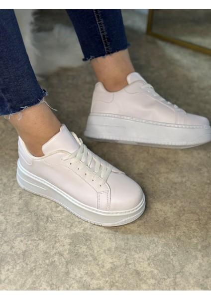 Günlük Kadın Sneaker Bağcıklı Hafif Kalın Yüksek Tabanlı Leopar Detaylı Yürüyüş Spor Ayakkabı 065 modelleri