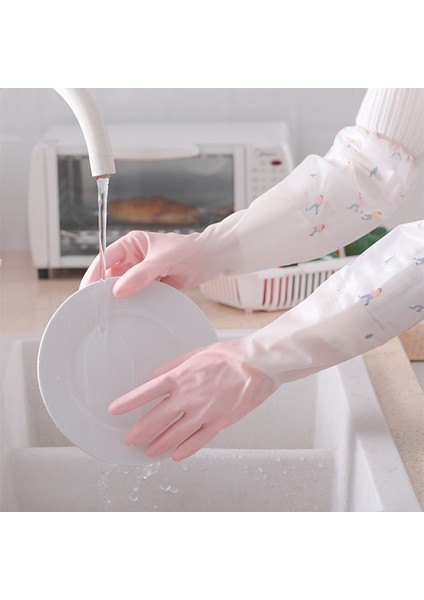 Beyaz Stil M Boyutu 2 Çift Pvc Bulaşık Yıkama Temizlik Kauçuk Eldiveni Dayanıklı Silikon Kauçuk Bulaşık Yıkama Su Geçirmez Bulaşık Eldiveni Ev Mutfak Için (Yurt Dışından) fiyatları