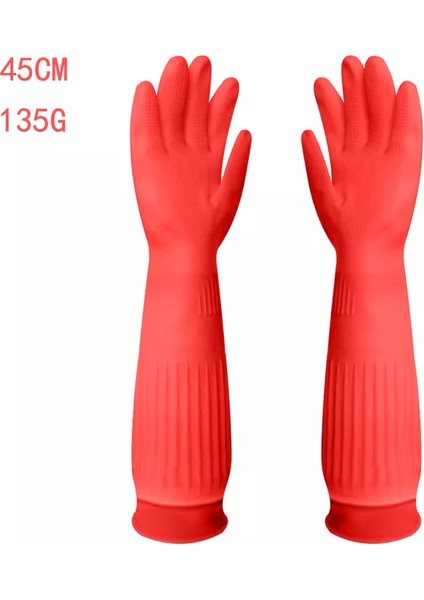 45CM Kırmızı Tarzı L Boyutu 1 Çift Uzun Süreli Bulaşık Yıkama Temizlik Eldiveni Silikon Kauçuk Bulaşık Yıkama Eldiveni Ev Temizleyici Mutfak Temiz Aracı (Yurt Dışından)