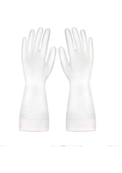 Beyaz Stil M Boyutu Silikon Temizlik Eldiveni Bulaşık Eldiveni Sünger Bulaşık Yıkama Lastik Eldiven Temizlik Araçları Mutfak Eldiveni (Yurt Dışından)