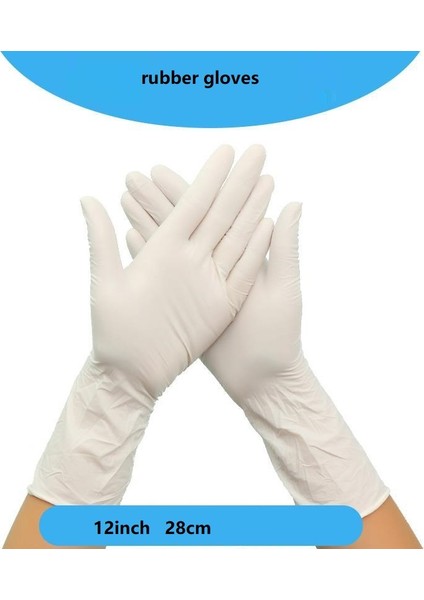 Beyaz Stil 10 Çift Paket Uzun Kollu Mavi Tek Kullanımlık Kauçuk Eldiven Temizlik Yemek Servisi Gıda Nitril Eldiven Kalın Dayanıklı Eldiven (Yurt Dışından)