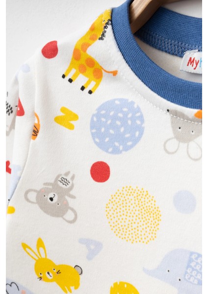 Hayvanlar Desenli Uzun Kol Pijama Takımı 74161