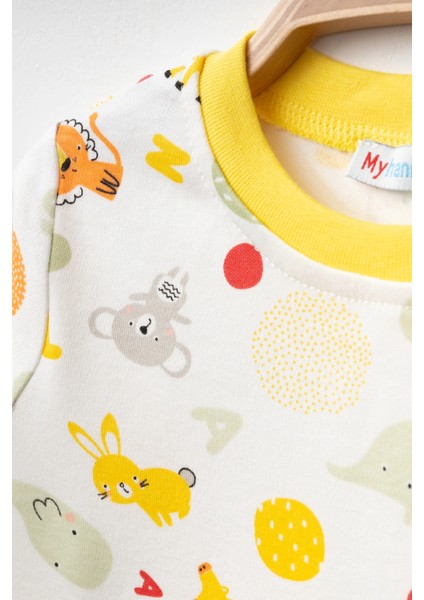 Hayvanlar Desenli Uzun Kol Pijama Takımı 74161
