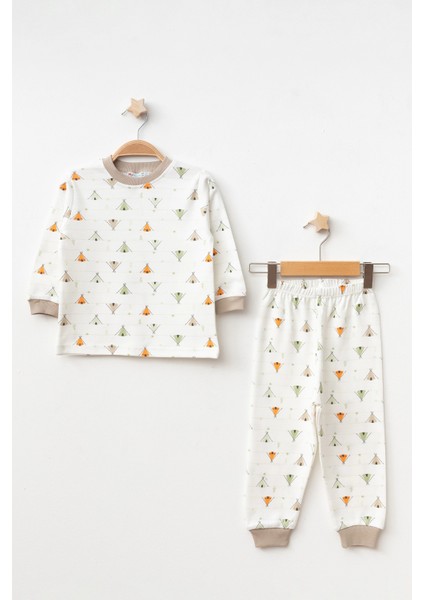 Çadır Desenli Uzun Kol Pijama Takımı 74165