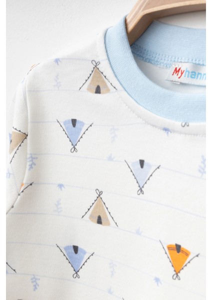 Çadır Desenli Uzun Kol Pijama Takımı 74165