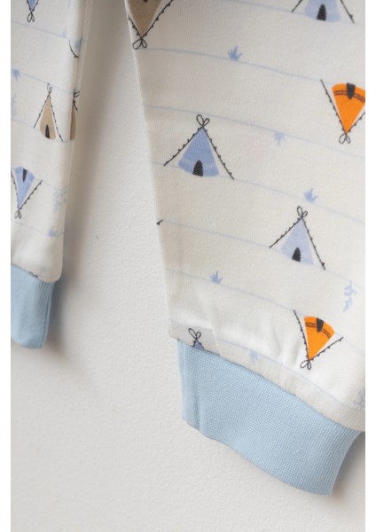 Çadır Desenli Uzun Kol Pijama Takımı 74165