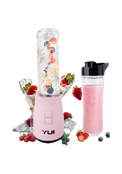 M19 500W Kişisel Smoothie Blender Pembe +1 Adet Yedek Şişe